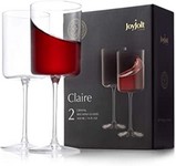 JoyJolt - Juego de 2 copas de vino tinto de cristal de 14 onzas – Diseño ultra elegante con llantas anchas – Ideal para ocasiones especiales, colección Claire