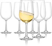 Juego de 6 copas de vino de cristal, cristal sin plomo, brillante claridad, borde fino,