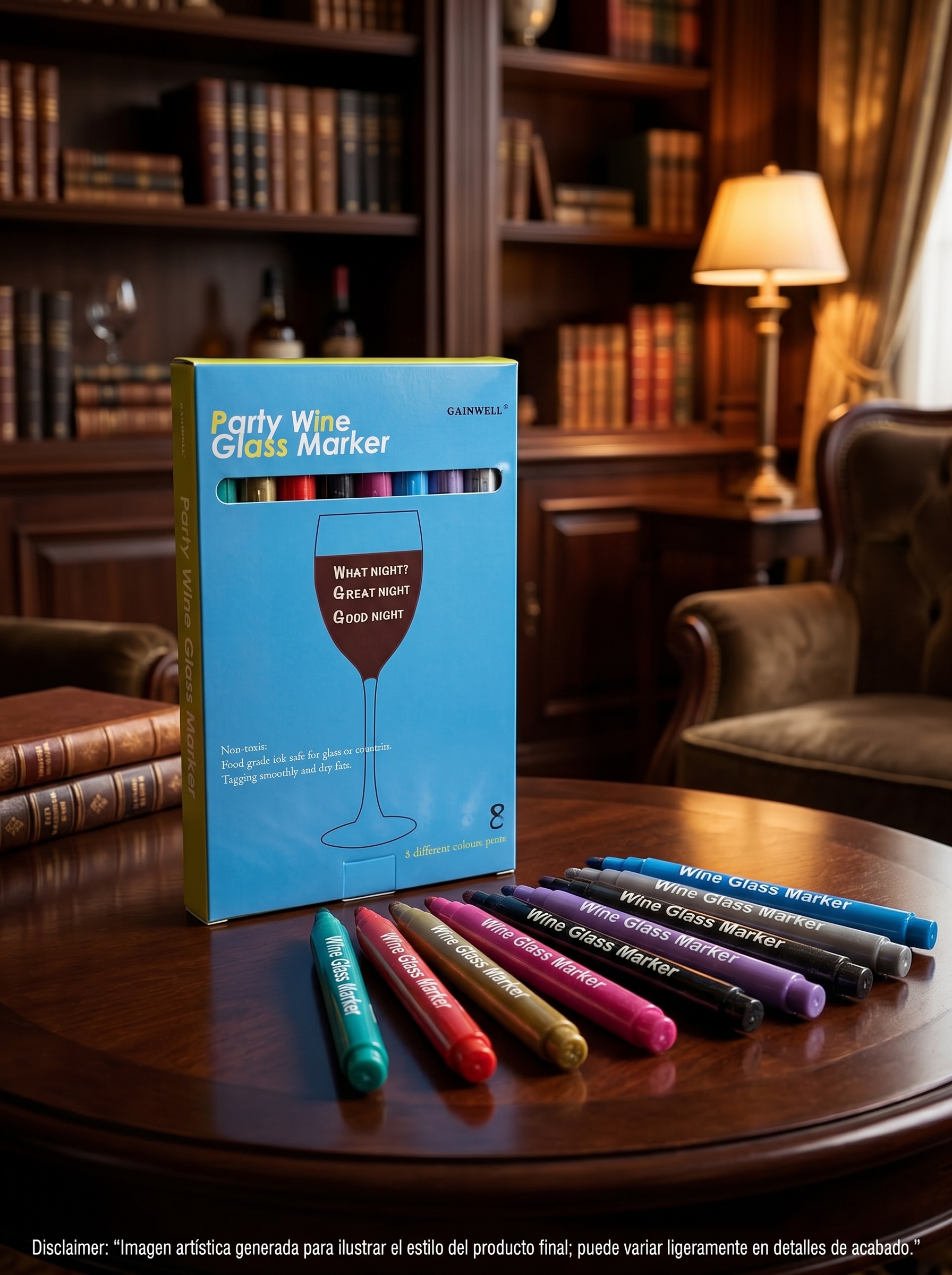 GAINWELL Metallic Wine Glass Markers 8Pcs