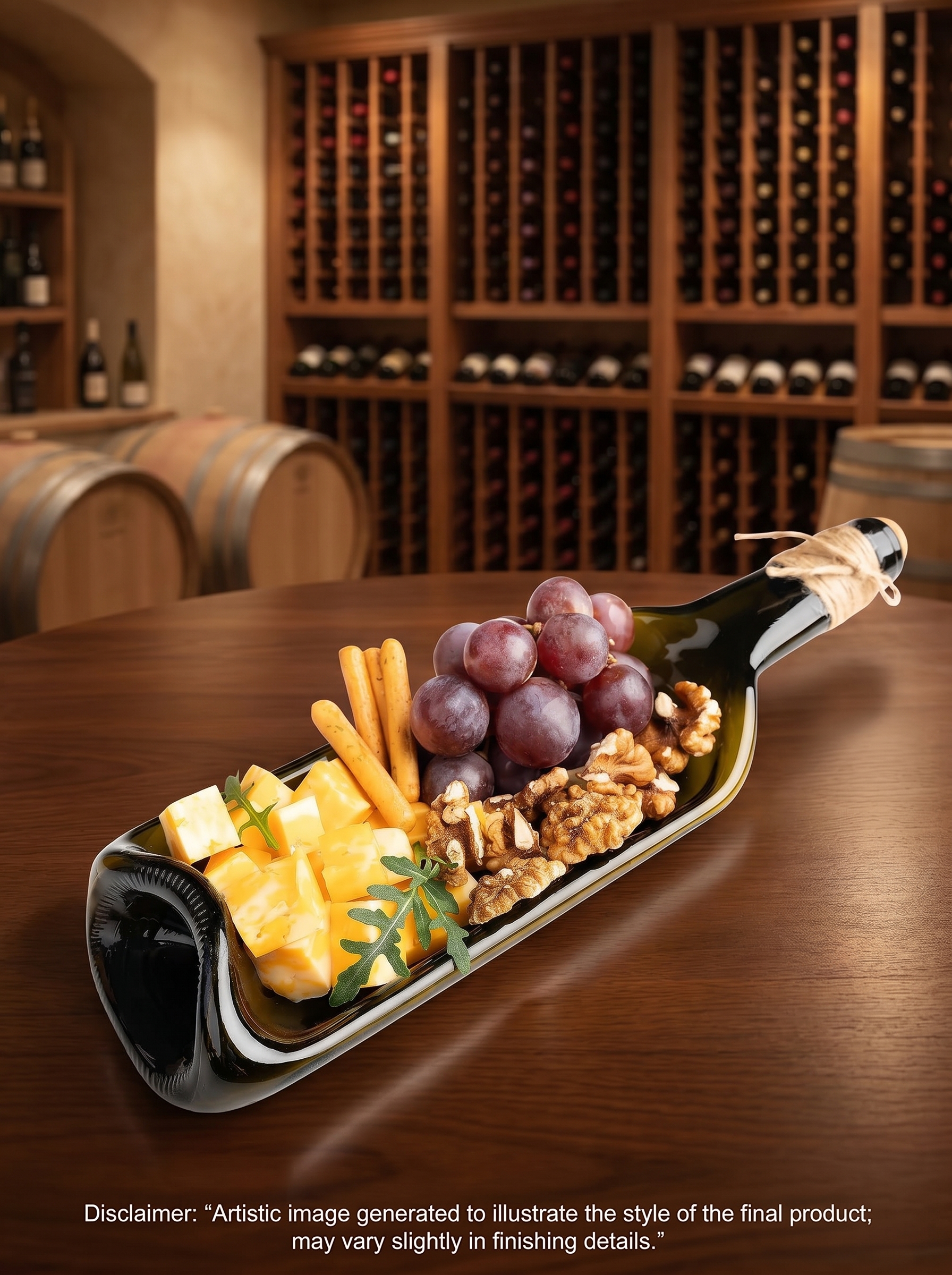Bandeja Decorativa de Botellas de Vino Derretidas