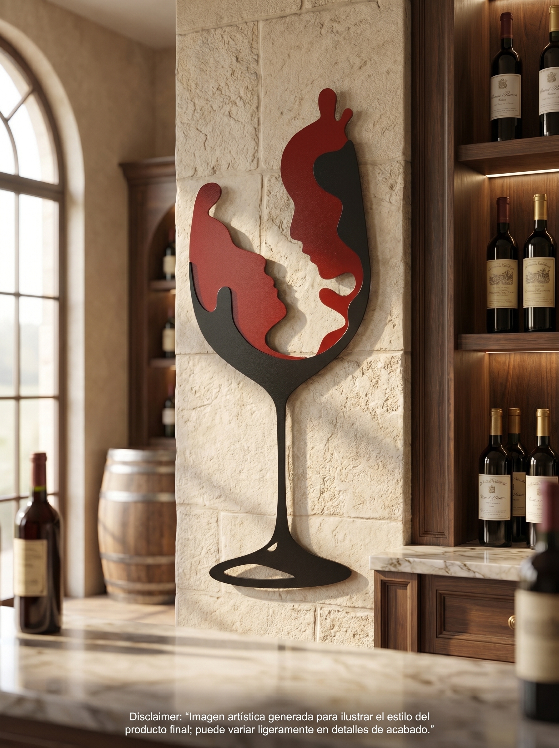 Escultura de Pared de Metal para Cocina y Bar