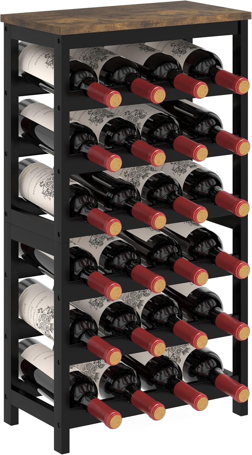 MOGELAFOO Estante de Bambú 24 Botellas con Mesa