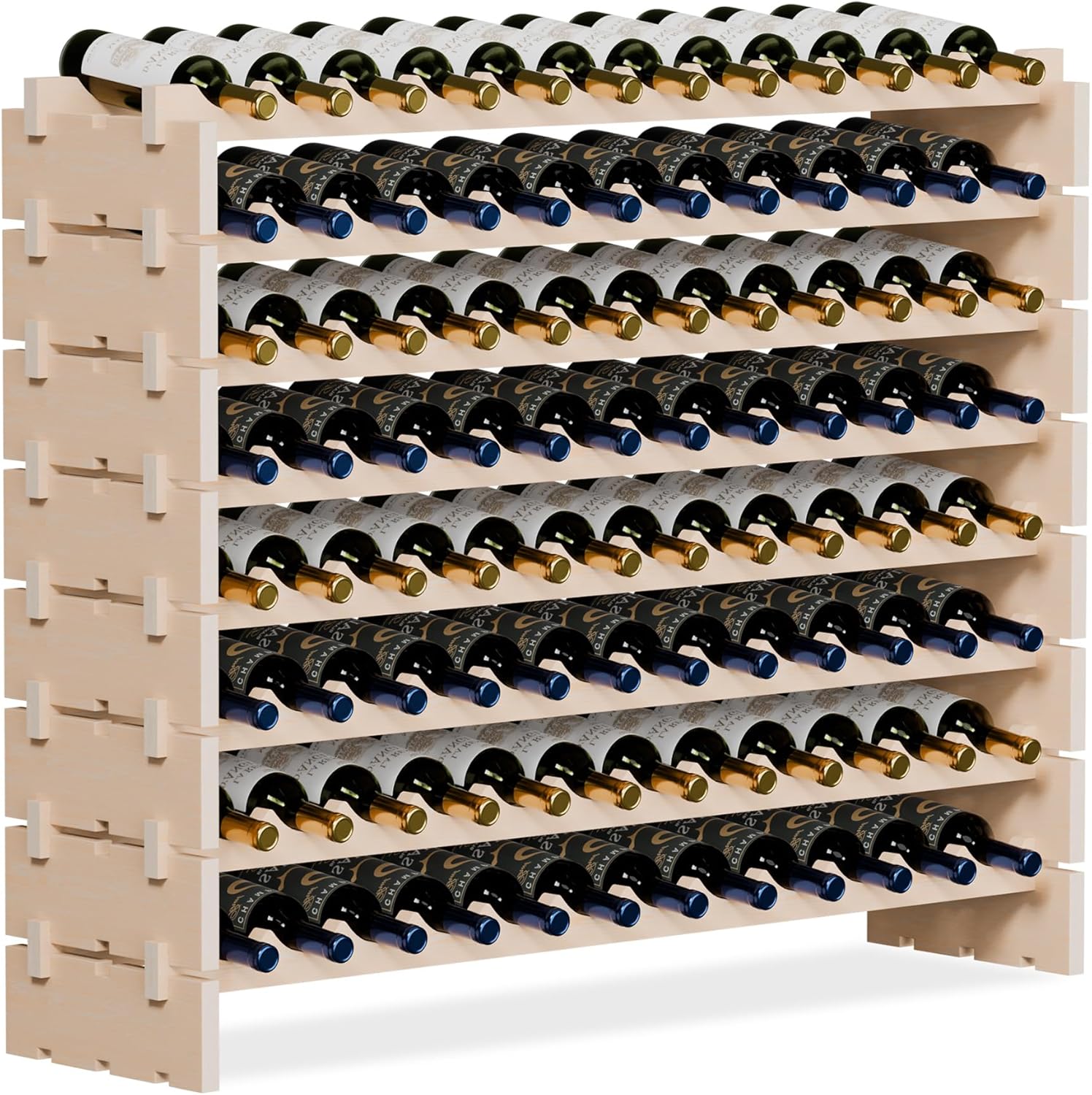 Smartxchoices Estante Modular de Madera para 96 Botellas