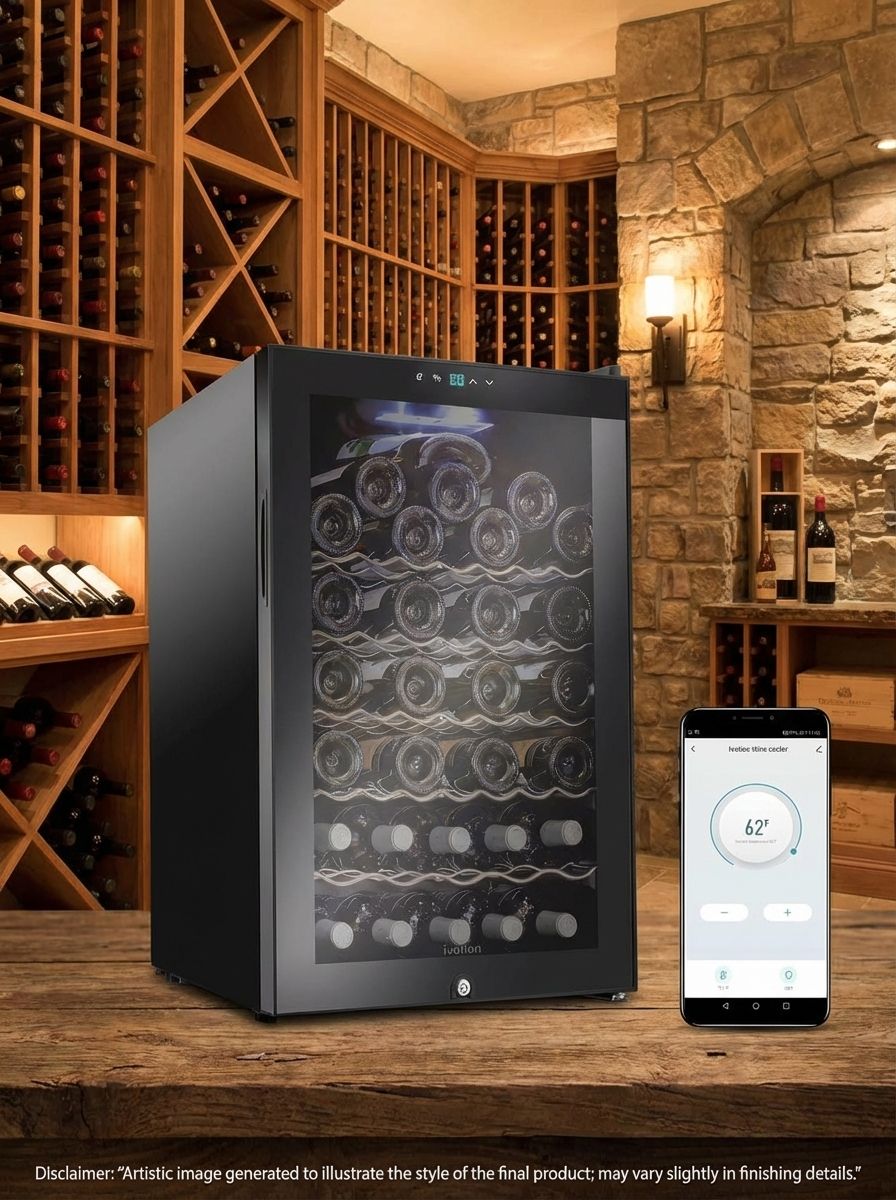 Ivation Enfriador de vino con compresor de 51 botellas
